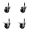 Service Caster 3'' Phenolic Swivel 3/4'' Expanding Stem Caster Set 2 Total Lock Brakes, 4PK SCC-EXTTL20S314-PHR-2-S-2-34 - alternate 1